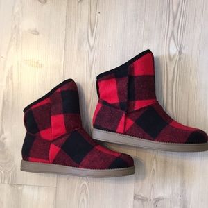Ankle boots flannel like material
